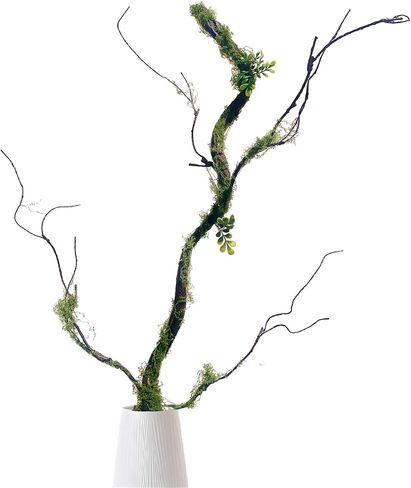 43 inches Moss Twig Vines Artificial Trees Branches Jungle Climber Fake Greenery Twigs Trunk with Greenery for Home Decor Garden Landscape Hanging Reptile Habitat Decor (Green - Pack of 1) in Saudi Arabia