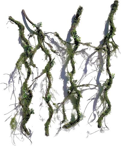 43 inches Moss Twig Vines Artificial Trees Branches Jungle Climber Fake Greenery Twigs Trunk with Greenery for Home Decor Garden Landscape Hanging Reptile Habitat Decor (Green - Pack of 1) in Saudi Arabia