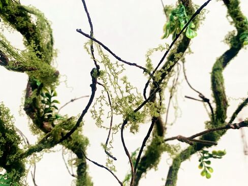 43 inches Moss Twig Vines Artificial Trees Branches Jungle Climber Fake Greenery Twigs Trunk with Greenery for Home Decor Garden Landscape Hanging Reptile Habitat Decor (Green - Pack of 1) in Saudi Arabia