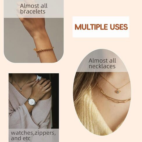 قطعتان من خطاف أداة مساعد السوار، مساعد السوار، أداة مساعدة في الارتداء، أداة مساعد السوار المعدني لقلادة وساعة السوار ومشابك وسحابات لتعديل الحرف اليدوية (فضي وذهبي وردي) in Kuwait