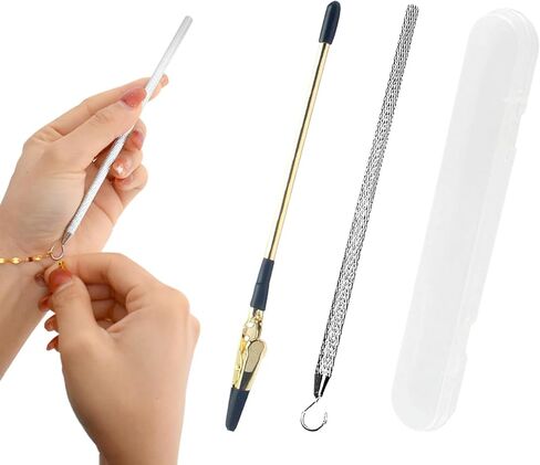 قطعتان من خطاف أداة مساعد السوار، مساعد السوار، أداة مساعدة في الارتداء، أداة مساعد السوار المعدني لقلادة وساعة السوار ومشابك وسحابات لتعديل الحرف اليدوية (فضي وذهبي وردي) in Kuwait