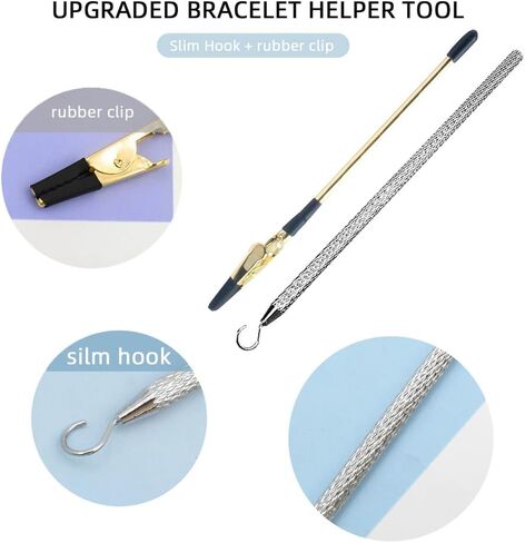 قطعتان من خطاف أداة مساعد السوار، مساعد السوار، أداة مساعدة في الارتداء، أداة مساعد السوار المعدني لقلادة وساعة السوار ومشابك وسحابات لتعديل الحرف اليدوية (فضي وذهبي وردي) in Kuwait