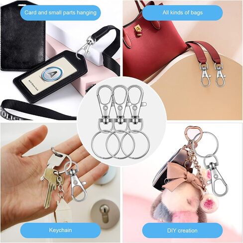 50PCS Key Chain Clip Hooks, Swivel Clasps Lanyard Snap Hook, Keychain Hooks for Lanyard Key Rings Crafting bronze in Saudi Arabia