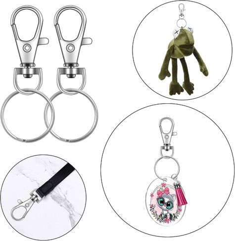 50PCS Key Chain Clip Hooks, Swivel Clasps Lanyard Snap Hook, Keychain Hooks for Lanyard Key Rings Crafting bronze in Saudi Arabia