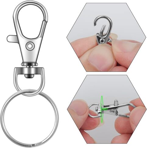 50PCS Key Chain Clip Hooks, Swivel Clasps Lanyard Snap Hook, Keychain Hooks for Lanyard Key Rings Crafting bronze in Saudi Arabia