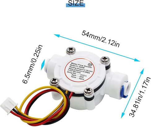 G1/4 "مستشعر تأثير قاعة الاتصال السريع مستشعر تدفق المياه YF-S402B 0.3-10L/دقيقة مستشعر تدفق تأثير قاعة المياه مع أنابيب السيليكون معرف 6 مم in Saudi Arabia
