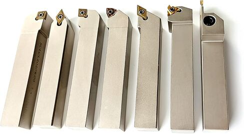 حوامل دوارة مطلية بالنيكل مقاس 3/4 بوصة، 7 مجموعات من حوامل أدوات الخراطة باستخدام الحاسب الآلي مع إدراجات كربيد قابلة للفهرسة لتحويل خيوط القطع والحز in Kuwait