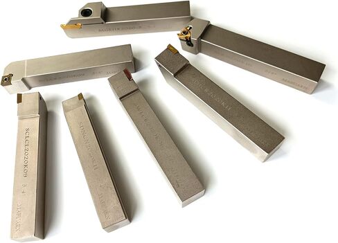 حوامل دوارة مطلية بالنيكل مقاس 3/4 بوصة، 7 مجموعات من حوامل أدوات الخراطة باستخدام الحاسب الآلي مع إدراجات كربيد قابلة للفهرسة لتحويل خيوط القطع والحز in Kuwait