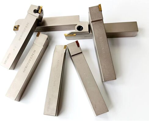 حوامل دوارة مطلية بالنيكل مقاس 3/4 بوصة، 7 مجموعات من حوامل أدوات الخراطة باستخدام الحاسب الآلي مع إدراجات كربيد قابلة للفهرسة لتحويل خيوط القطع والحز in Kuwait