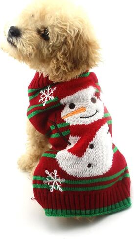 NACOCO Dog Snow Sweaters Snowman Sweaters Xmas Dog Holiday Sweaters New Year Christmas Sweater Pet Clothes for Small Dog and Cat (Snowman,M) in Saudi Arabia