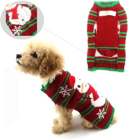 NACOCO Dog Snow Sweaters Snowman Sweaters Xmas Dog Holiday Sweaters New Year Christmas Sweater Pet Clothes for Small Dog and Cat (Snowman,M) in Saudi Arabia