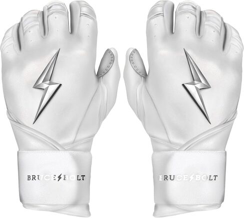 BRUCE BOLT Chrome Series Long Cuff Batting Gloves - Multiple Colors - Adult & Youth Sizes in Saudi Arabia