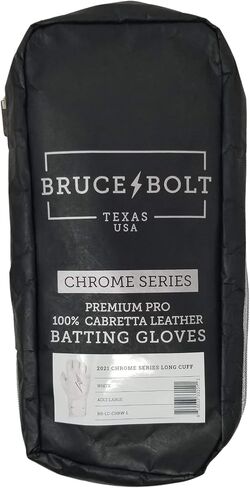 BRUCE BOLT Chrome Series Long Cuff Batting Gloves - Multiple Colors - Adult & Youth Sizes in Saudi Arabia