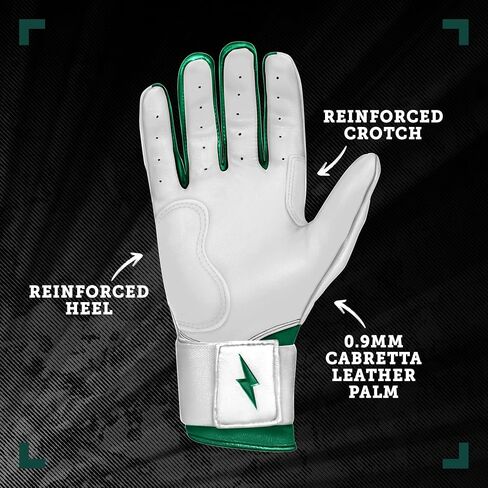 BRUCE BOLT Chrome Series Long Cuff Batting Gloves - Multiple Colors - Adult & Youth Sizes in Saudi Arabia