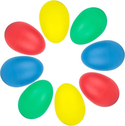 POPLAY 8PCS Plastic Egg Shakers Set, Percussion Instruments Musical Egg Maracas Easter Egg for Kids Toys Music Learning DIY Painting in Saudi Arabia
