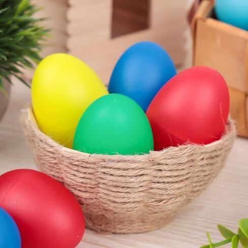 POPLAY 8PCS Plastic Egg Shakers Set, Percussion Instruments Musical Egg Maracas Easter Egg for Kids Toys Music Learning DIY Painting in Saudi Arabia