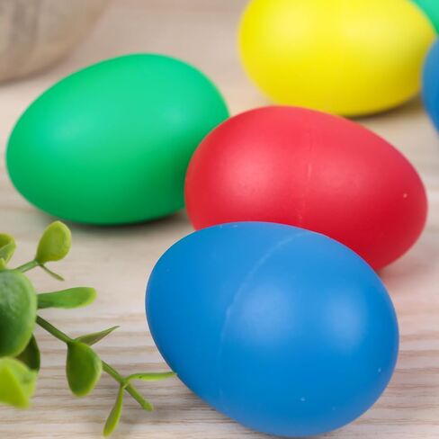 POPLAY 8PCS Plastic Egg Shakers Set, Percussion Instruments Musical Egg Maracas Easter Egg for Kids Toys Music Learning DIY Painting in Saudi Arabia
