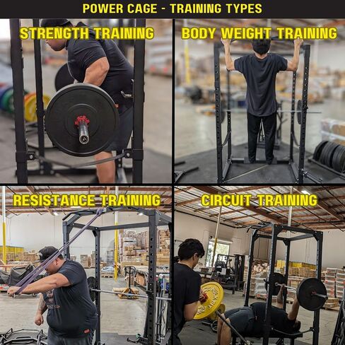 HulkFit Pro Series متعددة الوظائف وقابلة للتعديل في صالة الألعاب الرياضية المنزلية، حامل كهربائي لقفص القرفصاء مع ملحقات وملحقات لضغط مقاعد البدلاء، والقرفصاء، والرفع الميت - متعدد الألوان in Saudi Arabia