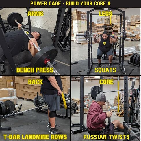 HulkFit Pro Series متعددة الوظائف وقابلة للتعديل في صالة الألعاب الرياضية المنزلية، حامل كهربائي لقفص القرفصاء مع ملحقات وملحقات لضغط مقاعد البدلاء، والقرفصاء، والرفع الميت - متعدد الألوان in Saudi Arabia