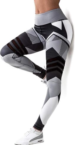 SEASUM النساء 3D المطبوعة طماق رياضة رياضة اليوغا كابري تجريب عالية الخصر تشغيل السراويل عارضة اللياقة البدنية الجوارب الجافة صالح in Kuwait