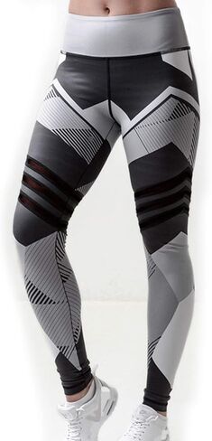 SEASUM النساء 3D المطبوعة طماق رياضة رياضة اليوغا كابري تجريب عالية الخصر تشغيل السراويل عارضة اللياقة البدنية الجوارب الجافة صالح in Kuwait