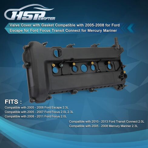 Aluminum Valve Cover with Gasket Compatible with 2005-2008 for Ford Escape for Ford Focus Transit Connect for Mercury Mariner OE 4S4Z6582CA 4S4Z6582C (Red) in Saudi Arabia