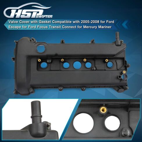 Aluminum Valve Cover with Gasket Compatible with 2005-2008 for Ford Escape for Ford Focus Transit Connect for Mercury Mariner OE 4S4Z6582CA 4S4Z6582C (Red) in Saudi Arabia