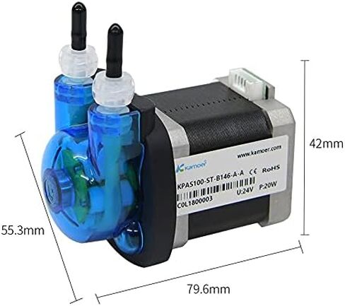 Small peristaltic Pump Stepper Motor 24V Adjustable Speed Kamoer KPAS-100 Long Service Life high-Precision dosing Pump (110ml/min （3.2mm ID ×6.4mm OD）3 rotors) in Kuwait