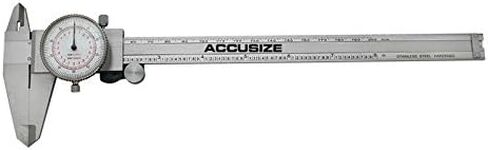 أدوات Accusize الصناعية 8 بوصة/200 مم × 0.001 بوصة/0.02 مم فرجار دقيق بإبرة مزدوجة من الفولاذ المقاوم للصدأ في علبة جاهزة، إمبراطوري/متري، P920-S238 in Kuwait