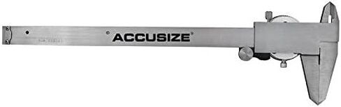 أدوات Accusize الصناعية 8 بوصة/200 مم × 0.001 بوصة/0.02 مم فرجار دقيق بإبرة مزدوجة من الفولاذ المقاوم للصدأ في علبة جاهزة، إمبراطوري/متري، P920-S238 in Kuwait