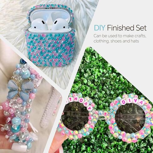 60 جرام من أحجار الراين من اللؤلؤ الوردي الخوخي للحرف اليدوية مقاس مختلط 3 مم - 10 مم AB لون نصف دائري من اللؤلؤ خرز اللؤلؤ المسطح وأحجار الراين الراتنجية لفن الوجه مع الجل in Kuwait