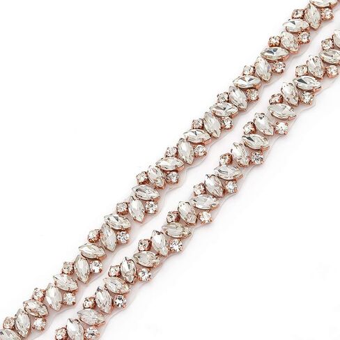 Yanstar Handmade Crystal Rhinestone Wedding Bridal Belts With Ribbons For Bridal Dress in Saudi Arabia