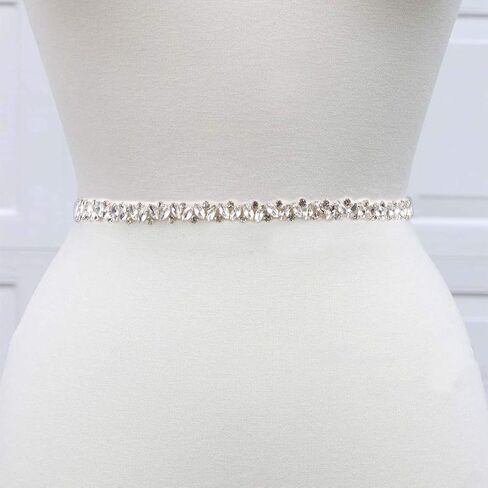 Yanstar Handmade Crystal Rhinestone Wedding Bridal Belts With Ribbons For Bridal Dress in Saudi Arabia