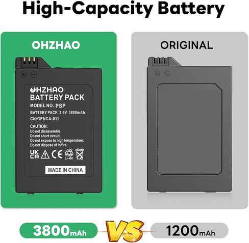 3800mAh Rechargeable PSP 3000 Battery, 2024 New Upgrade High Capacity 3.6V Battery Suitable for PSP 3000 / PSP Slim 2000 PSP-S110 Console, PSP-2001, PSP-3000, PSP-3001 PSP Slim Console etc in Saudi Arabia