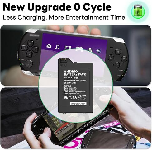 3800mAh Rechargeable PSP 3000 Battery, 2024 New Upgrade High Capacity 3.6V Battery Suitable for PSP 3000 / PSP Slim 2000 PSP-S110 Console, PSP-2001, PSP-3000, PSP-3001 PSP Slim Console etc in Saudi Arabia