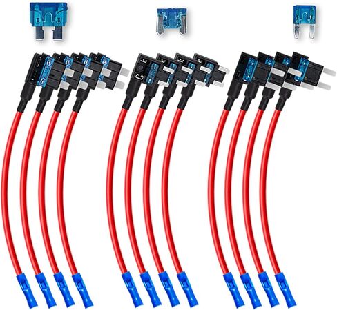 صنبور الصمامات - صنبور منصهر للدائرة الإضافية للسيارة 12 فولت، حامل فيوز شفرة السيارة المطور 12 فولت (جديد 2024)، 15 أمبير صغير ATO ATC ATM APM سيارات شاحنات قوارب تخييم RV فيوز شفرة (9 عبوات) in Kuwait