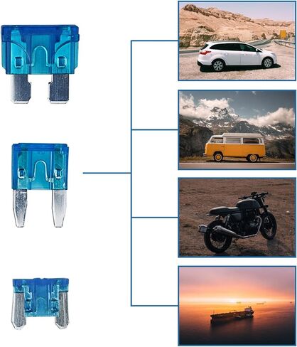 صنبور الصمامات - صنبور منصهر للدائرة الإضافية للسيارة 12 فولت، حامل فيوز شفرة السيارة المطور 12 فولت (جديد 2024)، 15 أمبير صغير ATO ATC ATM APM سيارات شاحنات قوارب تخييم RV فيوز شفرة (9 عبوات) in Kuwait
