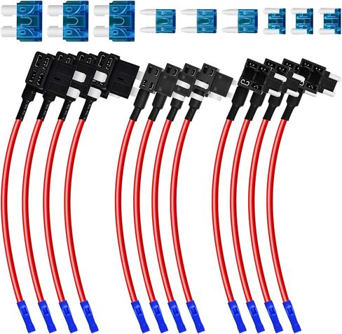 صنبور الصمامات - صنبور منصهر للدائرة الإضافية للسيارة 12 فولت، حامل فيوز شفرة السيارة المطور 12 فولت (جديد 2024)، 15 أمبير صغير ATO ATC ATM APM سيارات شاحنات قوارب تخييم RV فيوز شفرة (9 عبوات) in Kuwait
