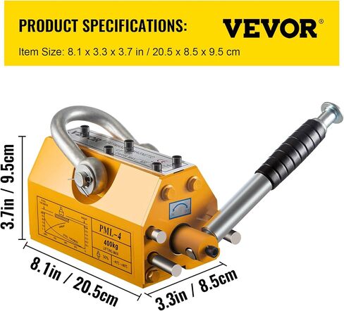 VEVOR 1200 LBS Magnet Fishing Kit, Double Sided Fishing Magnets, 2.95“ Diameter Strong Neodymium Magnet with Heavy Duty 65 FT Rope, Grappling Hook, Gloves, Waterproof Case, Threadlocker, Eye Bolt in Saudi Arabia