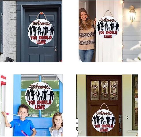 لافتة ترحيب رعب للباب الأمامي، لافتة ثلاثية الأبعاد "يجب عليك المغادرة" لديكور المنزل، لافتة ديكور جدار الهالوين والحانة والحمام/المرحاض/الجدار in Kuwait