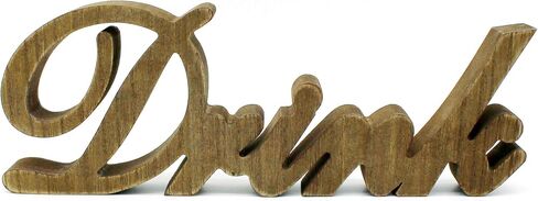 CVHOMEDECO. Rustic Vintage Distressed Wooden Words Sign Free Standing Drink Desk/Table/Shelf/Door/Home Wall Decoration Art, 11-3/4 x 4-1/4 x 1 Inch in Saudi Arabia