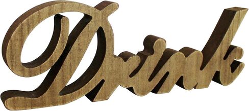 CVHOMEDECO. Rustic Vintage Distressed Wooden Words Sign Free Standing Drink Desk/Table/Shelf/Door/Home Wall Decoration Art, 11-3/4 x 4-1/4 x 1 Inch in Saudi Arabia