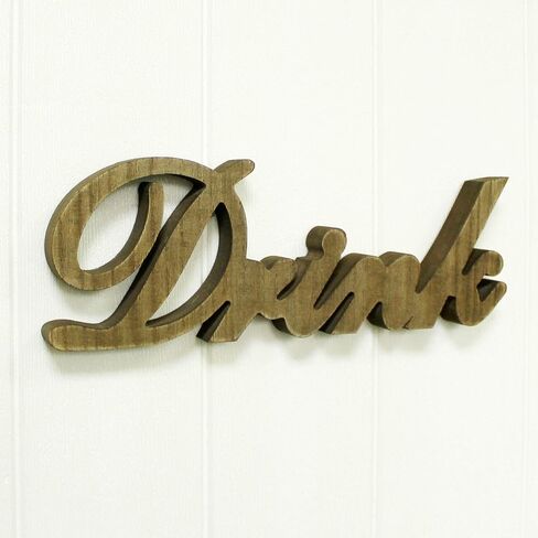 CVHOMEDECO. Rustic Vintage Distressed Wooden Words Sign Free Standing Drink Desk/Table/Shelf/Door/Home Wall Decoration Art, 11-3/4 x 4-1/4 x 1 Inch in Saudi Arabia