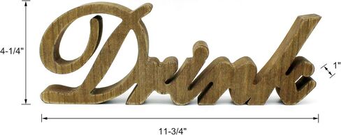 CVHOMEDECO. Rustic Vintage Distressed Wooden Words Sign Free Standing Drink Desk/Table/Shelf/Door/Home Wall Decoration Art, 11-3/4 x 4-1/4 x 1 Inch in Saudi Arabia