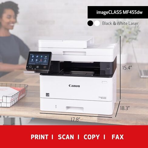 Canon imageCLASS MF455dw - All in One, Duplex, Wireless Laser Printer with 3 Year Warranty & Genuine Toner Cartridge 057 Black, High Capacity in Saudi Arabia