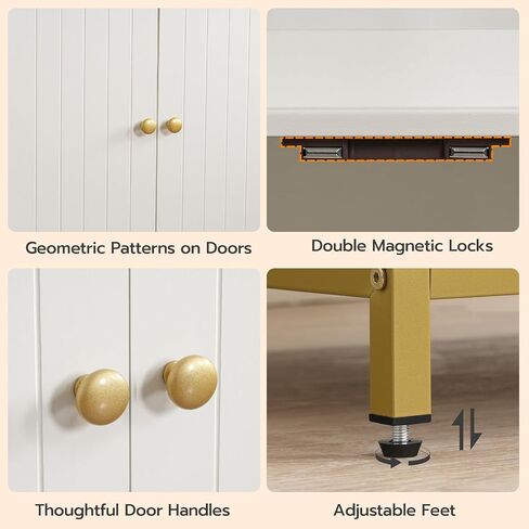 حاوية صندوق فضلات مع أرفف، أثاث صندوق فضلات القطط الخشبي، صندوق فضلات كبير مخفي بأبواب، خزانة تخزين، لمعظم صناديق الفضلات، 23.6 بوصة × 17.7 بوصة × 47.2 بوصة، أبيض WD62MW01 in Saudi Arabia