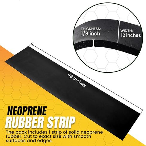 12 × 48 بوصة - 1/8 بوصة (.125) ورقة مطاطية من النيوبرين للحشوات والوسادات والحرف اليدوية والأشغال اليدوية وتجريد الطقس والأرضيات والمصدات in Kuwait