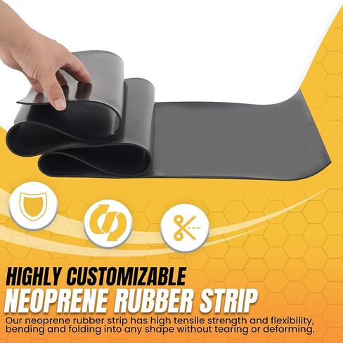 12 × 48 بوصة - 1/8 بوصة (.125) ورقة مطاطية من النيوبرين للحشوات والوسادات والحرف اليدوية والأشغال اليدوية وتجريد الطقس والأرضيات والمصدات in Kuwait