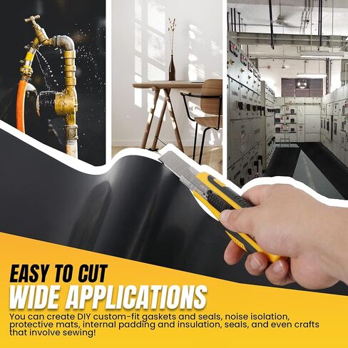 12 × 48 بوصة - 1/8 بوصة (.125) ورقة مطاطية من النيوبرين للحشوات والوسادات والحرف اليدوية والأشغال اليدوية وتجريد الطقس والأرضيات والمصدات in Kuwait