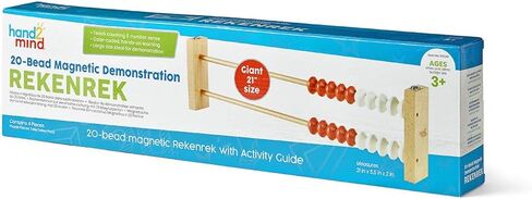 hand2mind-93440 20-Bead Giant Magentic Rekenrek Colored Abacus, for Kids, Wooden Counting Math Manipulatives, Learn Counting and Numbers (Set of 1) in Saudi Arabia